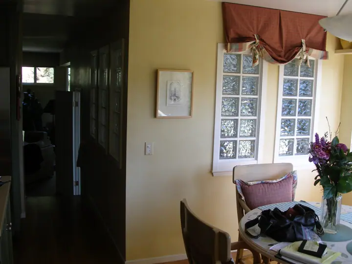 Deck converted to a work out room in Mill Valley: from dining side
