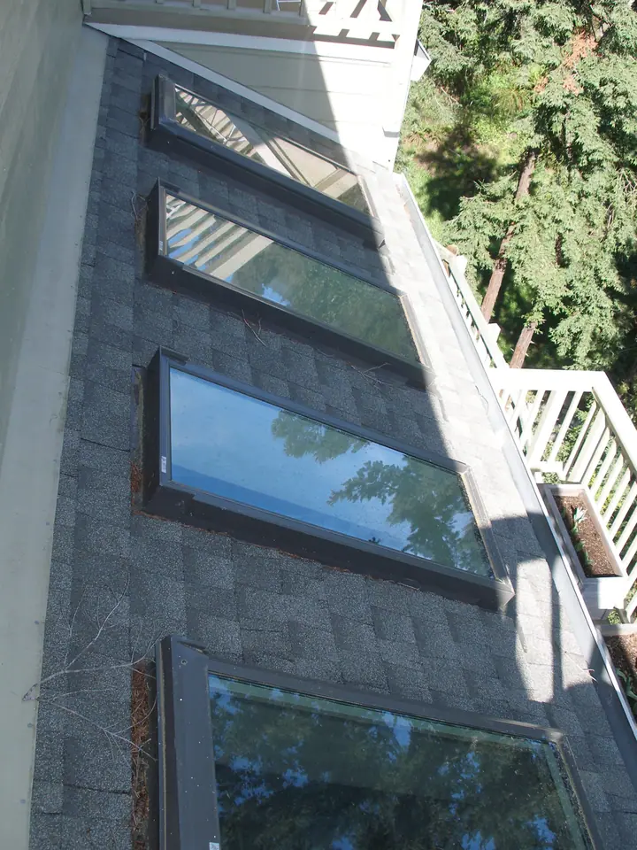 Deck converted to a work out room in Mill Valley: skylght ext