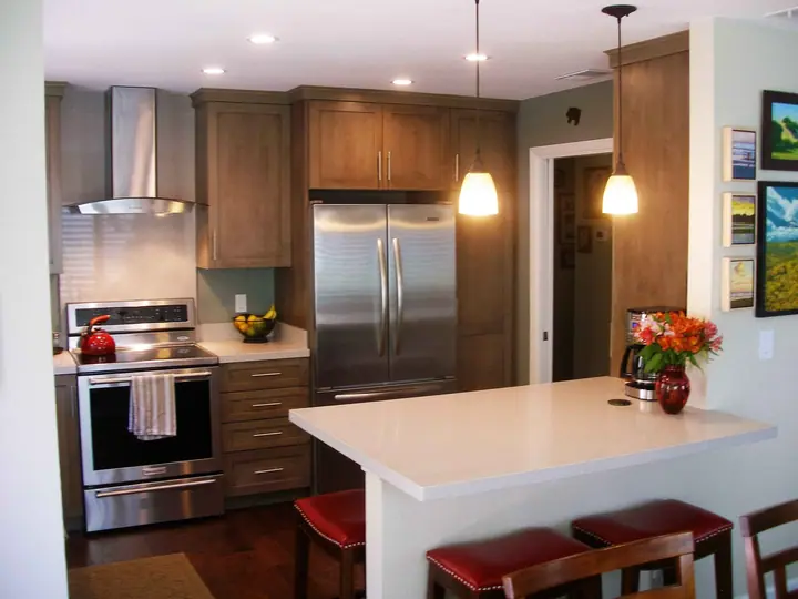 Remodeled Novato kitchen seen from the dining area
