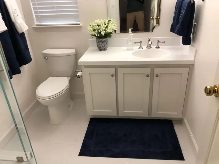 Guest bath remodel in San Rafael: vanity and toilet
