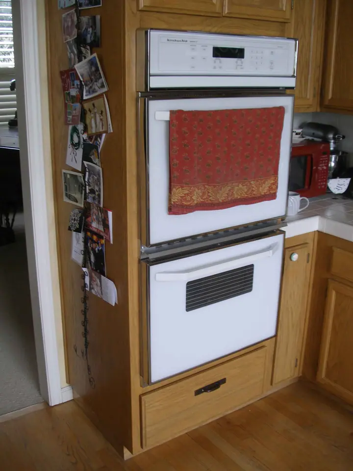 Kitchen reorientation remodel with special features in Petaluma: Before old stove