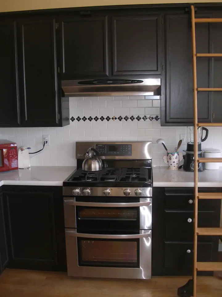Kitchen reorientation remodel with special features in Petaluma: range area