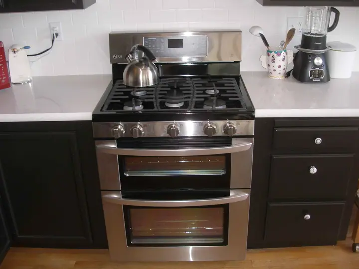Kitchen reorientation remodel with special features in Petaluma: range