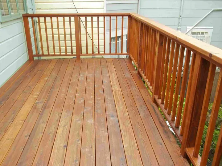Redwood deck rebuild and expansion in the Inner Richmond, San Francisco: deck and rail