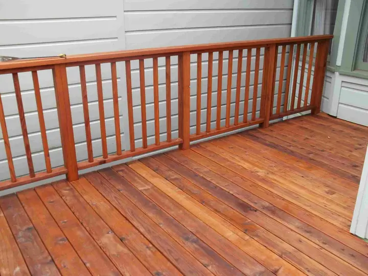 Redwood deck rebuild and expansion in the Inner Richmond, San Francisco: deck and rail 3