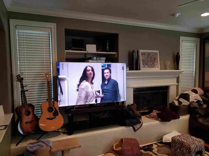Novato fireplace remodel: Before reverse angle