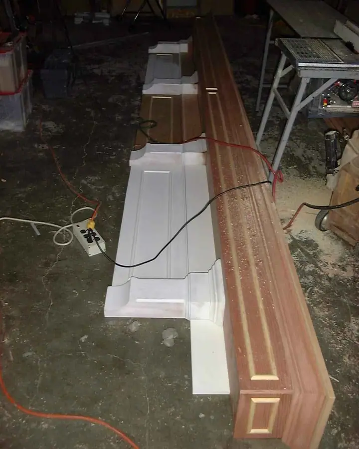 Retro false front on Potrero Hill, San Francisco: building the trim in the shop