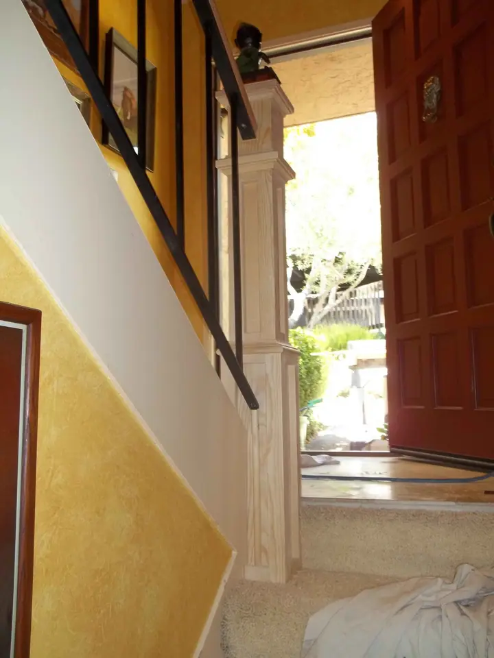 Retrofit newel post: under construction