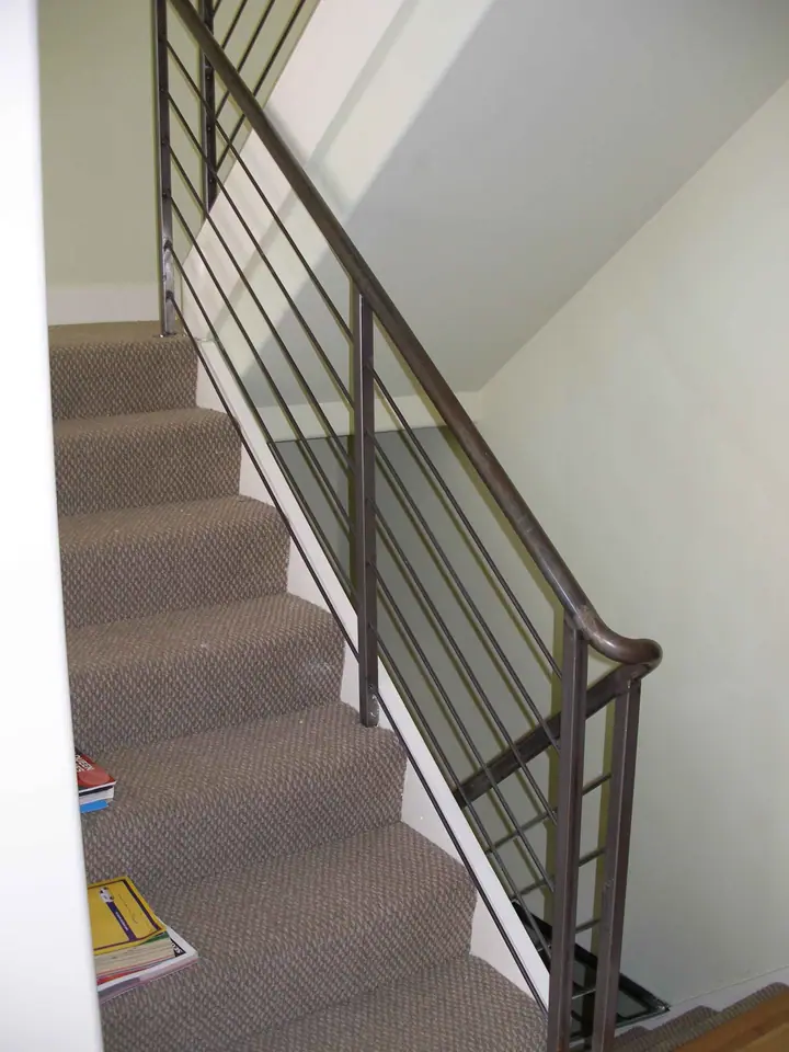 Retrofit wall to isolate an open stairway for privacy, Mission District, San Francisco: Before from l