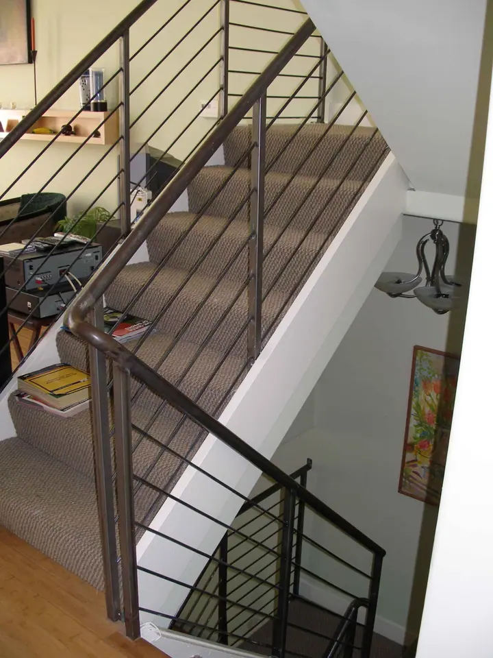 Retrofit wall to isolate an open stairway for privacy, Mission District, San Francisco: from r