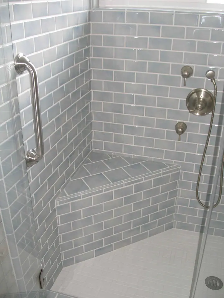 Shower remodel in Terra Linda, San Rafael: bench