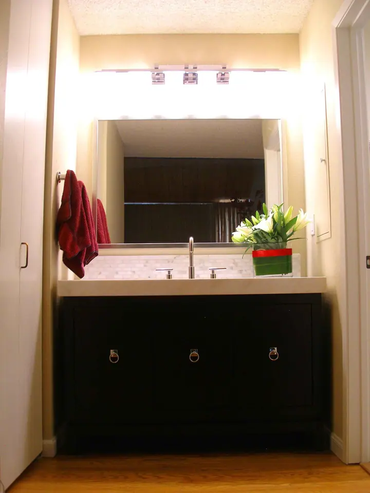 Stylish bathroom in Park Side area of San Francisco: straight on