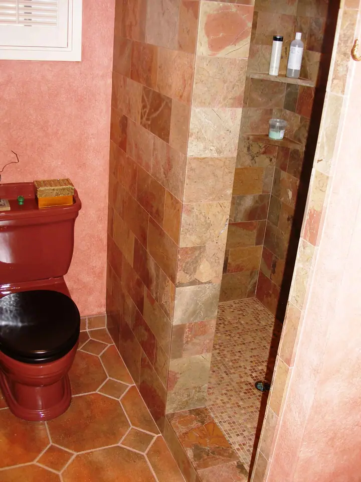 Uniquely personalized Greenbrae, Marin bathroom: shower toilet